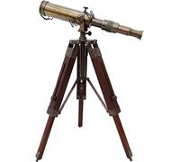 Télescope en laiton massif pirate avec support décoratif en bois indien nautique