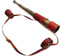 Télescope en laiton réplique de lunette nautique à main de collection fonctionnelle vintage fabriquée à la main pirate avec télescope en cuir imprimé