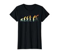 Télescope Evolution Astronomère Astronomie Constellation Étoiles T-Shirt Graphique avec Valeur, Femme, Noir, XS