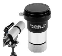 Telescope Eyepiece Magnifier, 2X Barlow Lens, Fully Metal Astronomical Telescope Accessory, High-Definition Coated Optical Lens, for Astronomy and Terrestrial Viewing, 1.25 inch