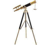 Télescope fait main beau design double baril cuir noir syoglass maritime solide trépied trépied en laiton