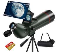 Télescope intelligent, télescopes électroniques numériques avec caméra d'astrophotographie 4K, double écran interne et externe, spotter pour adultes, enfants et débutants astronomie avec carte 64 G
