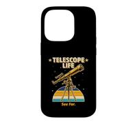 Télescope Life See Far Retro Astronomy Stargazer Coque pour iPhone 14 Pro