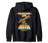 Télescope Life See Far Retro Astronomy Stargazer Sweat à Capuche