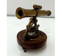 Télescope Maritime de collection vintage en laiton avec boussole finition laiton antique base en bois Alidade décoration scolaire