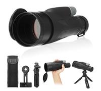 Télescope monoculaire 12-36 x 60 ED Zoom monoculaire, avec support pour smartphone, monoculaire pour adultes HD, monoculaire avec vision nocturne pour observation des oiseaux, randonnée (noir)
