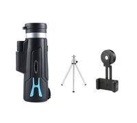 Télescope Monoculaire 12X50 Alimenté par HD avec Support for Téléphone Prisme BAK4 Étanche Monoculaires Portée Chasse Camping Randonnée Clair Image(A)