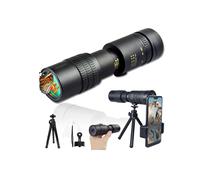 Télescope monoculaire 300 x 40 pour adultes, zoom haute puissance, compact, pour smartphone, noir