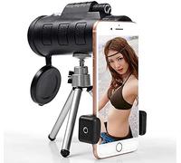 Télescope monoculaire 40x60 Télescope monoculaire Portable + Clip de téléphone + Trépied Objectif Optique Jour/Nuit pour télescopes d'extérieur Cadeau garçon