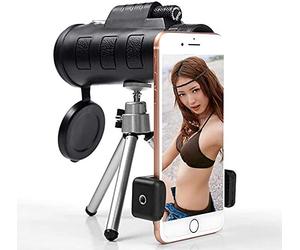 Télescope monoculaire 40x60 Télescope monoculaire Portable + Clip de téléphone + Trépied Objectif Optique Jour/Nuit pour télescopes d'extérieur Cadeau garçon