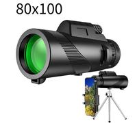Télescope monoculaire 80x100, Zoom haute définition, Vision nocturne, avec support pour SmartPhone, pour la chasse