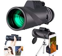 Télescope monoculaire à Zoom Super téléobjectif 40x60 HD Portable étanche Portable pour la Plage Voyage Observation des Oiseaux Camping randonnée Noir