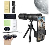 Télescope Monoculaire à Zoom Super Téléobjectif 4K 10-300X40mm, Monoculaire HD Haute Puissance avec Support de Téléphone et Trépied, Conception de Lentille À Prisme Bak4, pour Les Voyages