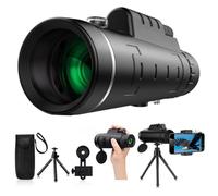 Télescope monoculaire avec Support de Smartphone et trépied, monoculaire à lentille prismatique BAK4 Haute Puissance pour la Chasse en Plein air Camping 40x60,B
