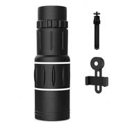 Télescope monoculaire de type E 8 × 40 avec mise au point centrale, adaptateur smartphone et trépied pour observation des oiseaux, randonnée et voyage, noir