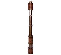 Télescope monoculaire en laiton antique recouvert de cuir marron - Télescope monoculaire décoratif et pliable - Objets de collection.