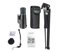 Télescope Monoculaire Étanche À Fort Grossissement 10-20X50, Super Zoom, avec Support for Téléphone, for Randonnée, Voyage, Extérieur(with Metal Tripod)