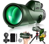 Télescope monoculaire haute puissance 40 x 60 pour adultes avec adaptateur de téléphone, trépied et dragonne, équipé d'un prisme BAK4 pour l'observation des oiseaux