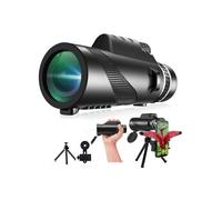 Télescope monoculaire haute puissance 80 x 100 avec support pour smartphone et trépied, monoculaire haute définition à vision plus large, noir
