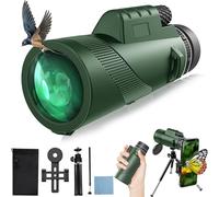 Télescope monoculaire HD 12 x 52 pour adultes, prisme BAK-4 et monoculaire haute puissance FMC pour smartphone, monoculaire compact portable et étanche avec support pour smartphone et trépied