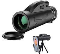 Télescope monoculaire HD 80 x 100 avec support pour smartphone trépied étanche avec pour observation des oiseaux, camping, randonnée, voyage