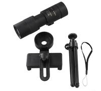 Télescope monoculaire HD avec lentille rétractable pour camping, randonnée, observation des oiseaux et connexion téléphone portable Noir