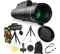 Télescope monoculaire, monoculaires bifocales Haute définition 40 × 60 Adultes BAK4 Prism étanches Anti-buée monoculaires avec trépied de Support de téléphone Portable adapté à l'observation