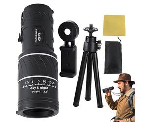 Télescope Monoculaire pour Smartphone - Monoculaire Portable 16x52 | Portable Léger Jouet Extérieur Outil éducatif pour Camping Randonnée Observation des Oiseaux Chasse Apprentissage