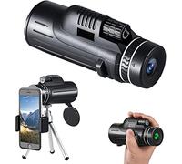 Télescope monoculaire pour téléphone Portable 40 x 60 pour Adultes pour Smartphone, Zoom Haute définition, télescope Grand Angle BAK4 FMC léger avec Support de téléphone