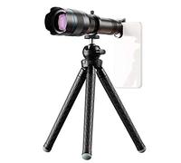 Télescope monoculaire Téléphone Téléphoto Zoom Kit de lentille Télescope monoculaire avec mini trépied extensible Tripode Eye Coupe Portable Sac à lentilles portables Universal pour la plupart des sma