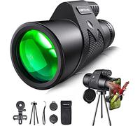 Télescope monoculaire, télescope monoculaire 12 × 42 HD monoculaires bifocales Anti-buée étanches avec trépied pour Smartphone adapté à l'observation des Oiseaux en Camping