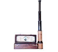 Télescope monuculaire de pirate antique personnalisé de 40,6 cm en laiton avec boîte en bois, décoration nautique de collection, télescope gravé.