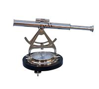 Télescope nautique Alidade Boussole en laiton Survetement Théodolite Base en bois Télescope Décor de table marin