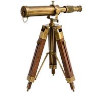 Télescope Nautique Antique en Laiton avec Support en Bois Décoration d'intérieur Cadeau
