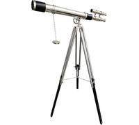 Télescope nautique vintage en laiton finition chromée bleu marine réglable sur pied noir trépied double baril fait main décoration d'intérieur