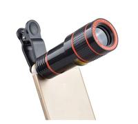 Télescope Objectif Mobile Zoom télescope 12X, téléobjectif Macro, Objectif Long(12x-Black)