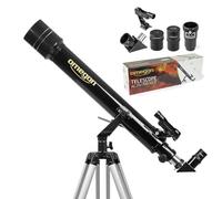 Télescope Omegon AC 70/700 AZ-2 | Réfracteur achromatique | léger et polyvalent | télescope idéal pour débutants | pour l'observation de la lune et de la nature | trépied en aluminium
