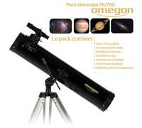 Télescope Omegon AC 76/700 AZ-1 + Monture azimutale + trépied alu + Occulaires 12,5mm / 20mm