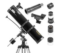 Télescope Omegon N 130/920 EQ-2 | Monture EQ-2 | pour les débutants en observation astronomique | Idéal pour la Lune et les planètes | Télescope d'astronomie | nombreux accessoires