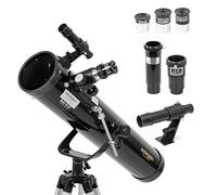 Télescope Omegon N 76/700 AZ-1 | Télescope à miroir pour débutants | Monture azimutale | Compact et léger | Pour la Lune et les Planètes | Télescope d'astronomie pour adolescents et adultes