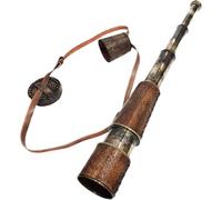 Télescope pirate vintage en laiton avec étui en cuir pour amateurs d'aventure vintage