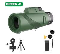 Télescope Portable 80x100 Zoom HD 5000M, Pliable, Longue Distance, Mini, Puissant, for la Chasse, Le Sport, Camping, Les Voyages(Green B)