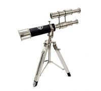 Télescope portatif en laiton de 22,9 cm - Réplique de télescope nautique en laiton de navigation pirate - Lunette espion pour enfants et décoration de collection