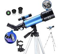 Télescope pour Adultes Astronomie débutants Télescopes réfracteurs de 70 mm avec Adaptateur de téléphone trépied de 51 Pouces réglable en Diagonale et Filtre de Lune, pour intérieur/extérieur