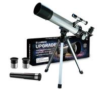 Télescope pour enfants 50 mm Grossissement 100x Argenté Télescope débutant avec trépied, 2 oculaires, ensemble de lunettes de visée, cadeau éducatif STEM pour garçons et filles âgés de 6 à 12 ans