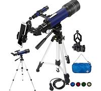 Télescope pour Enfants Adultes débutants en Astronomie Télescope réfracteur à Ouverture de 70 mm pour l'astronomie avec trépied/Adaptateur de téléphone/obturateur métallique/Filtre Lunaire/Sac à