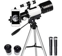 Télescope pour Enfants et débutants en Astronomie - Télescope réfracteur astronomique à Fort grossissement de 300 mm, Ouverture de 70 mm, télescope de Voyage Portable avec trépied Warm as Ever