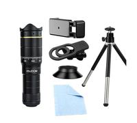 Télescope Professionnel Monoculaire HD Zoom 32x22x4K, Objectif De Téléphone, Caméra Téléobjectif avec Trépied, Télescope en Métal for Le Tourisme Et Le Camping(32x B)