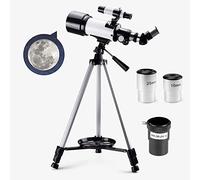 Télescope Professionnel pour Adultes, Ouverture de 70 mm, Longueur focale de 400 mm, télescopes réfracteurs Portables astronomiques pour Enfants et débutants, avec trépied réglable, 2 oculaires,