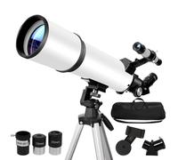 Télescope réfracteur à ouverture de 70 mm avec adaptateur de téléphone - Télescope d'astronomie QQ CAT professionnel pour adultes et débutants, longueur focale de 500 mm, grossissement 150x avec